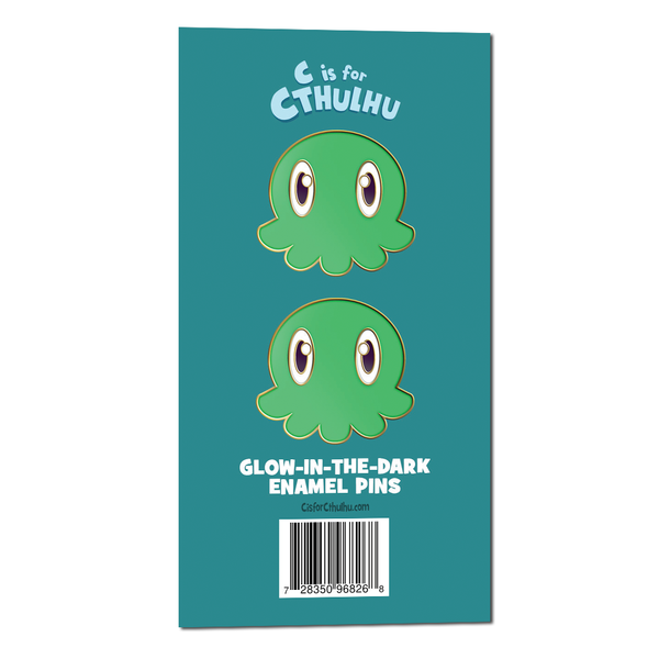 Glow-In-The-Dark C is for Cthulhu Enamel Pin Set