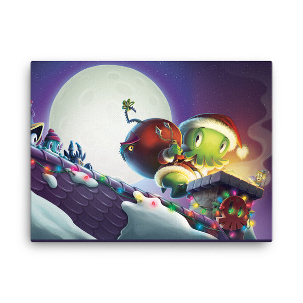 Cthulhu Christmas Canvas Print