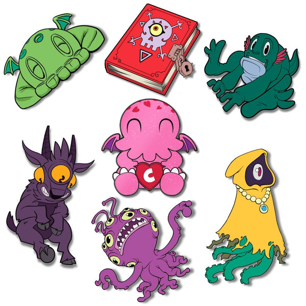Deluxe Lovecraftian Enamel Pins (2.5")