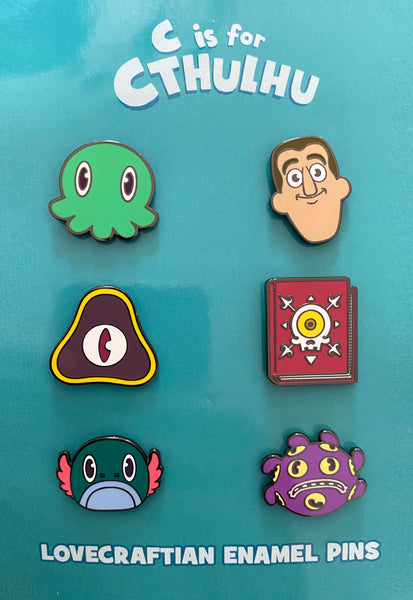C is for Cthulhu Lovecraftian Enamel Pins (6-Pin Set)